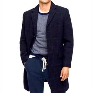 Men’s Blue Topcoat Wool Blend Primaloft